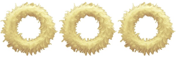 Federkranz Hänger Ostern Gelb 3er Set 22 cm