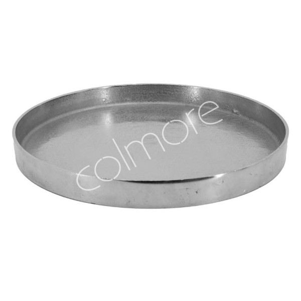 Platte Schale Tablett Silber Rund Metall Colmore 40 cm