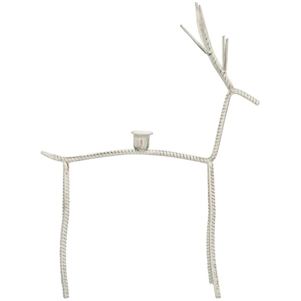 Kerzenständer Hirsch Elch Figur Weiß Weihnachten 43 cm