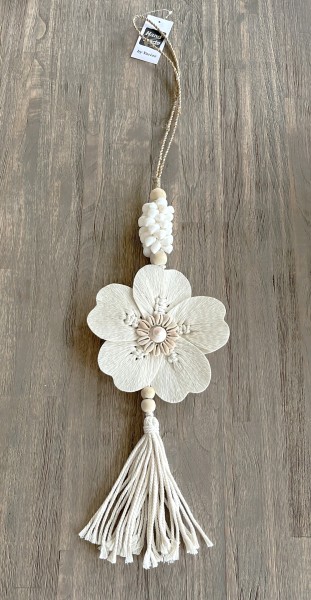 Deko Hänger Muschel Blume Beige Sommer 75 cm