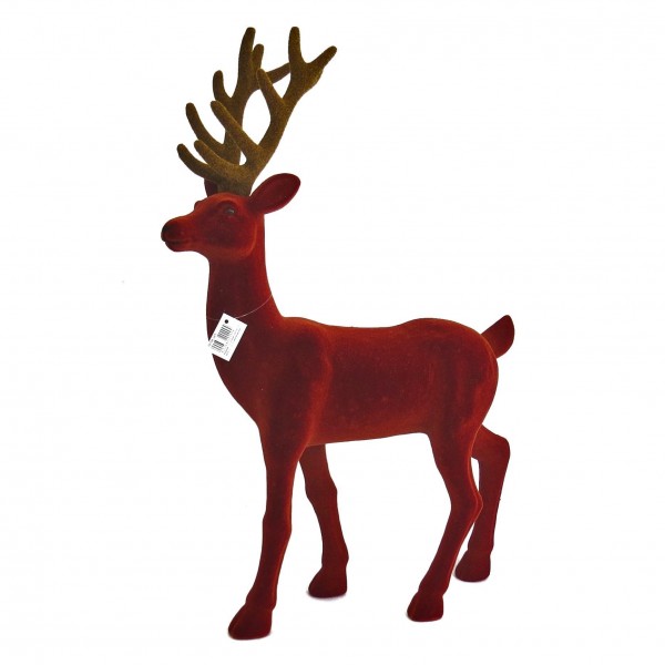 Deko Hirsch Standfigur Tisch Herbst Winter Rostbraun 45 cm