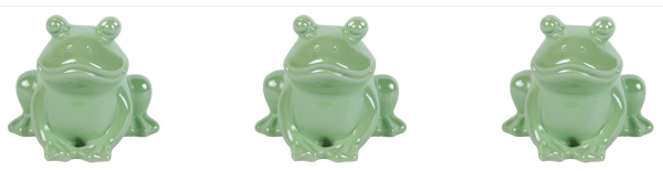 Frosch Deko Porzellan 3er Set Grün 11 cm