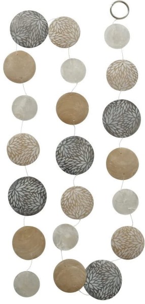 Girlande Windspiel Rund Braun Beige Muschel Modern 180 cm Handarbeit