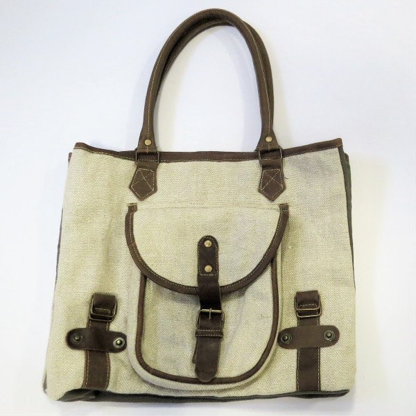 Handtasche Damentasche Tasche beige Stoff Pinelake Lodge Natur 38 x 32 cm