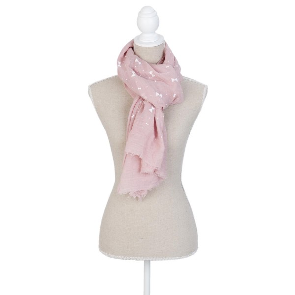 Schal Halstuch Tuch Rosa mit Schleife und Punkten Clayre & Eef