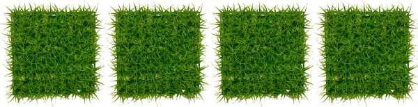 Wand Dekoration Kunstgras 4er Set Wandpaneel Grün Rasen 25 cm