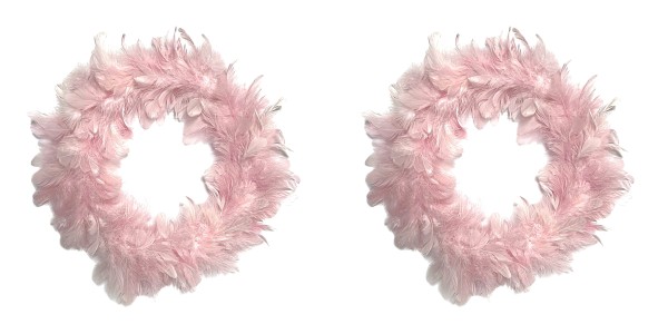 Federkranz Rosa 2er Set Ostern Deko 35 cm