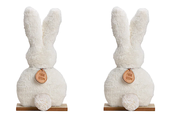 Hase Deko Ostern Weiß 2er Set 23 cm