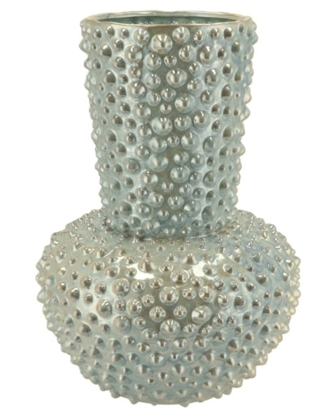 Vase Blau Keramik Tischvase 19 cm