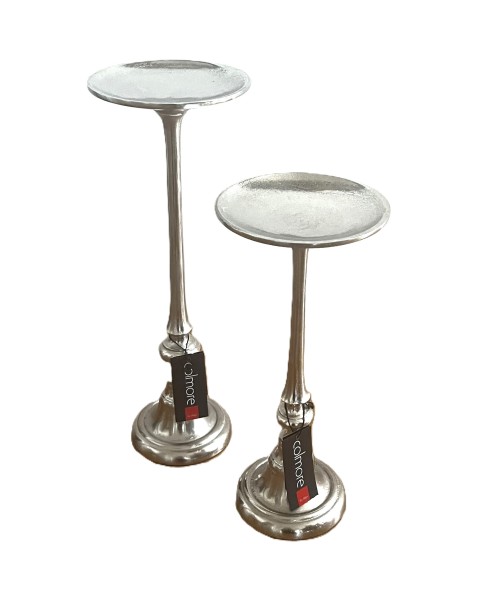 Kerzenständer Silber 2er Set Groß Colmore 49/40 cm