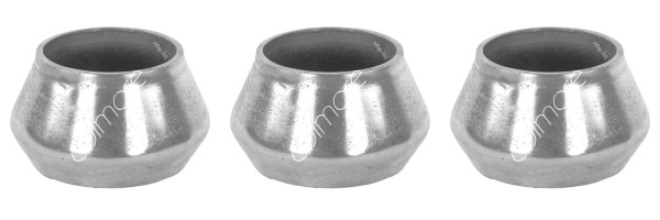 Deko Vase 3er Set Retro Vintage Silber Metall 13 x 13 x 9 cm