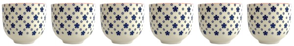 Dipschalen 6er Set Blau Orange Retro Design 7 cm