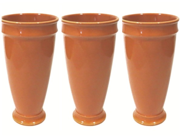 3er Set Vase Braun Keramik Vintage Retro Stil 31 cm