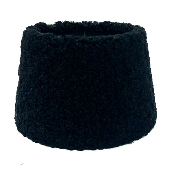 Lampenschirm Plüsch Schwarz Klein Winter 20 x 12 cm