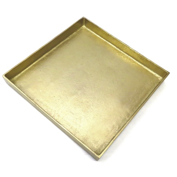 Teller Platte Schale Quadratisch Gold Metall Tisch Deko Colmore 40 cm XL