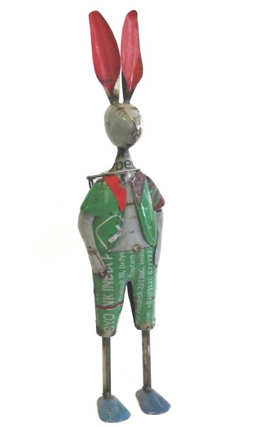 Deko Hase mit Korb Metall 57 cm