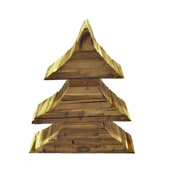 Holz Deko Tannenbaum Weihnachten Tisch Natur 25 cm