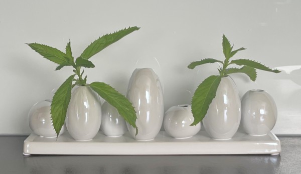Steckvase Tischvase Grau Pastell 30 cm