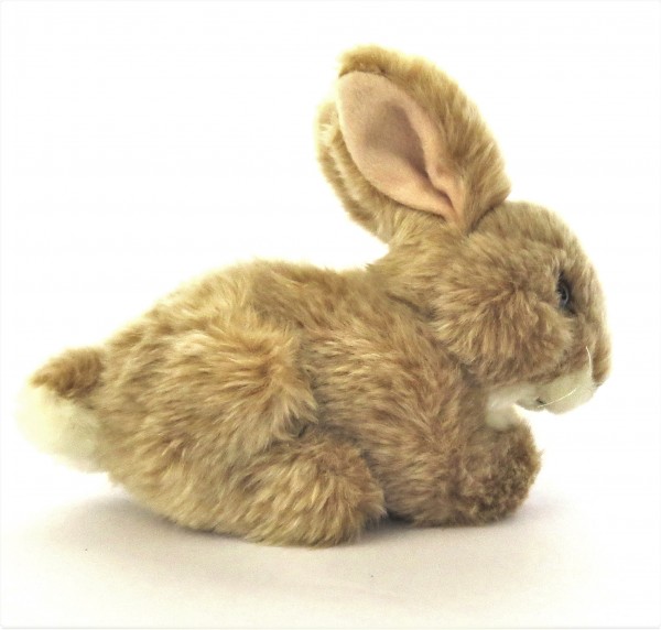 Plüschtier Hase Sitzend Fell Ostern Deko Beige Klein XS Uni Toys