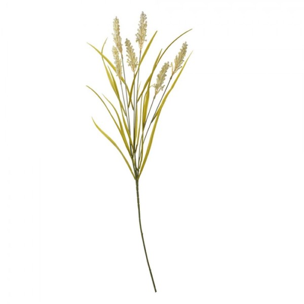Kunstzweig 3er Set Blume Ziergras 88 cm Beige Grün