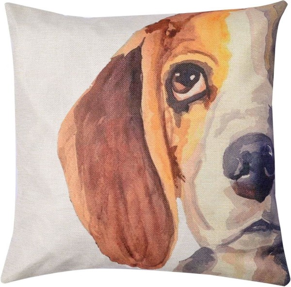 Kissenhülle Hund Biegel Beige Braun 43 x 43 cm