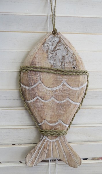 Fisch Deko Hänger Holz Maritim 30 cm