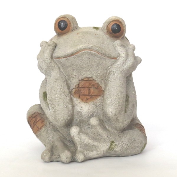 Übertopf Garten Deko Frosch Stein Motiv 32 cm