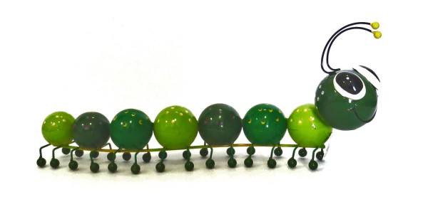 Deko Raupe Grün 53 cm Metall