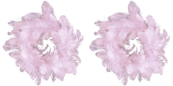 Federkranz Rosa 2er Set Frühling Ostern Deko Hänger 20 cm