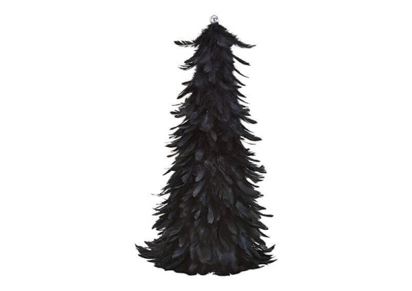Tannenbaum aus Feder Kunststoff Schwarz 20x40x20cm Wurm