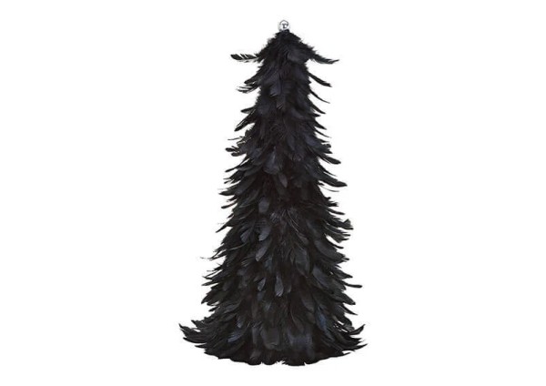 Tannenbaum Feder Schwarz Weihnachten Modern 40 cm