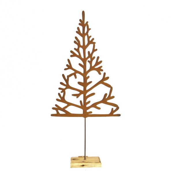 Deko Baum Metall Rost Weihnachten Holz 62 cm