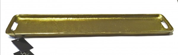 Tablett Teller Schale Platte Kerzen Gold Bronze Länglich 60 cm