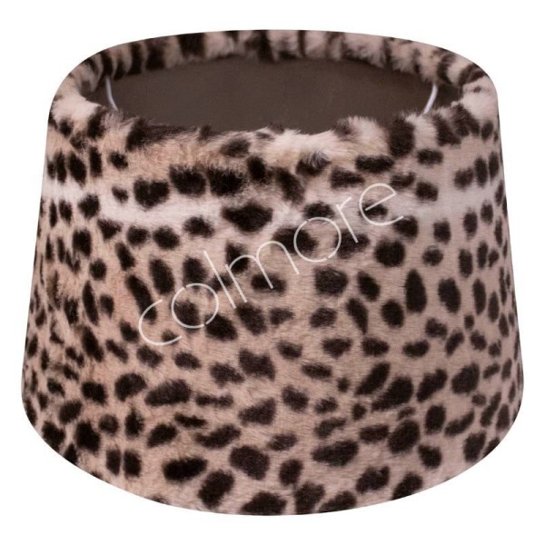Lampenschirm Tisch Leoparden Optik Fell Samt Modern E27