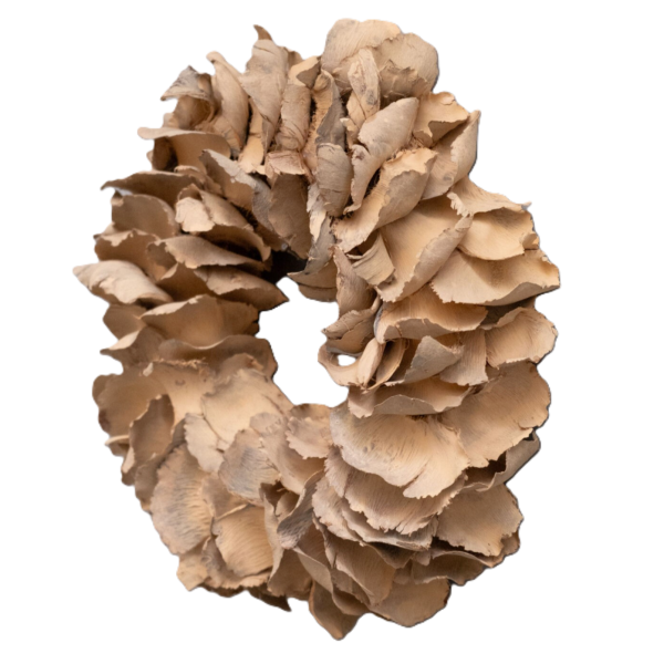 Kranz Deko Hängekranz Beige Braun Palmbaltt 25 cm