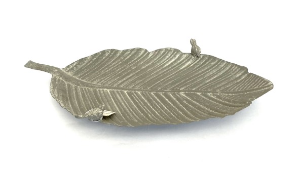 Vogeltränke Deko Blatt Garten Deko 43 cm