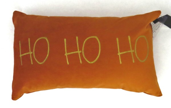 Kissen Deko Weihnachten HO HO HO Orange Rost 30 x 45 cm