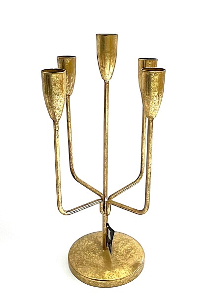 Kerzenständer Kerzenleuchter 5armig gold Mica 36 cm