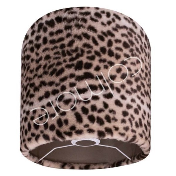 Lampenschirm Leoparden Muster Samt Kunstfell Modern Tisch 20 cm