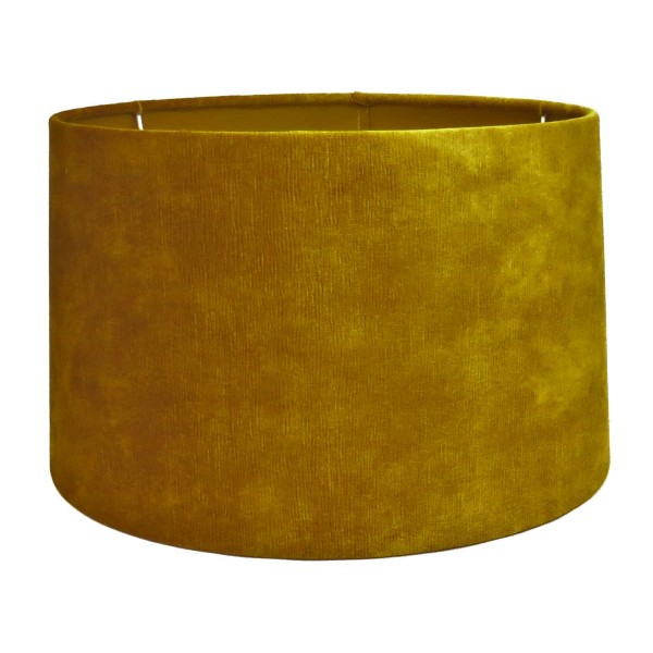 Stehlampenschirm Lampenschirm Gold Ocker Curry Halbhoch Samt 40x35x23 cm