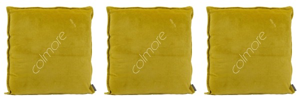 Kissen Gelb Gold Samt 3er Set 50x50 cm