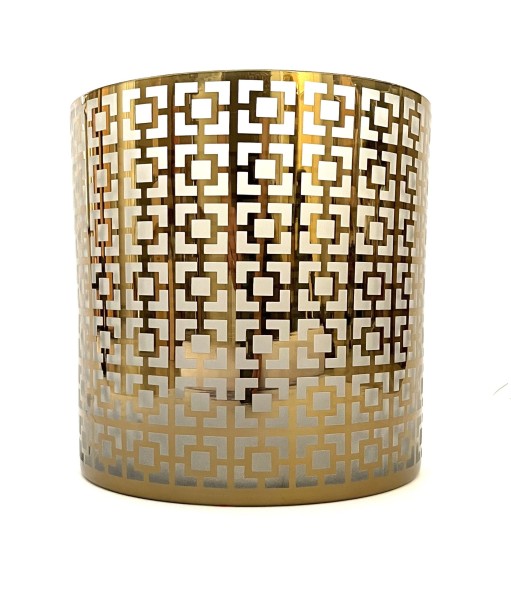 Windlicht XL Weihnachten Gold Glas 24,5 x 24,5 cm