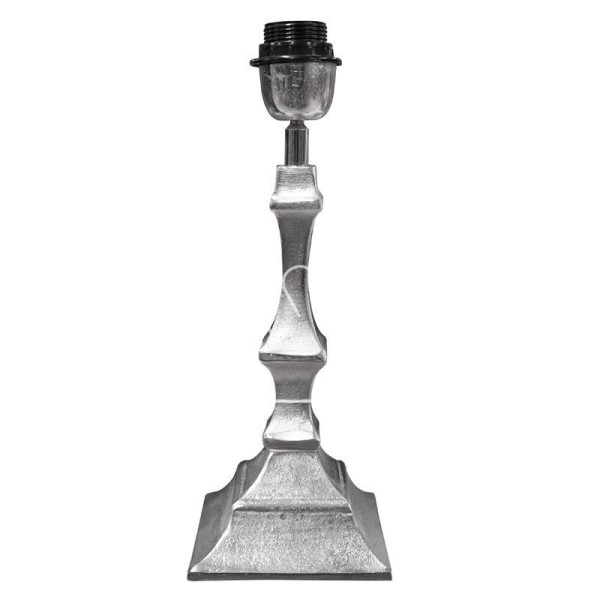 Lampe Lampenfuß Tisch Silber Quadratisch Klassisch Colmore 36 cm
