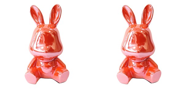 Spardose Hase Ostern Orange 2er Set 16 cm