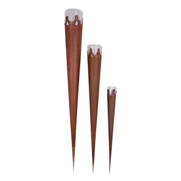 Gartenstecker Fackel 2er Set Metall Glas 56 cm