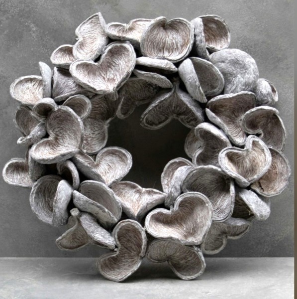 Deko Kranz Badam Frucht Grau Landhausstil 45 cm