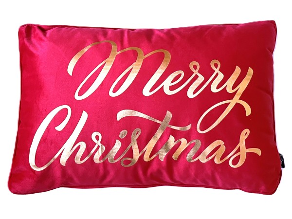 Kissen Weihnachten Pink Gold Merry Christmas Samt 60 cm