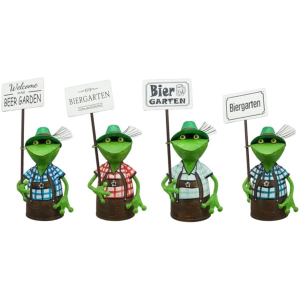 Zaunhocker Frosch Garten Deko 4er Set 30 cm