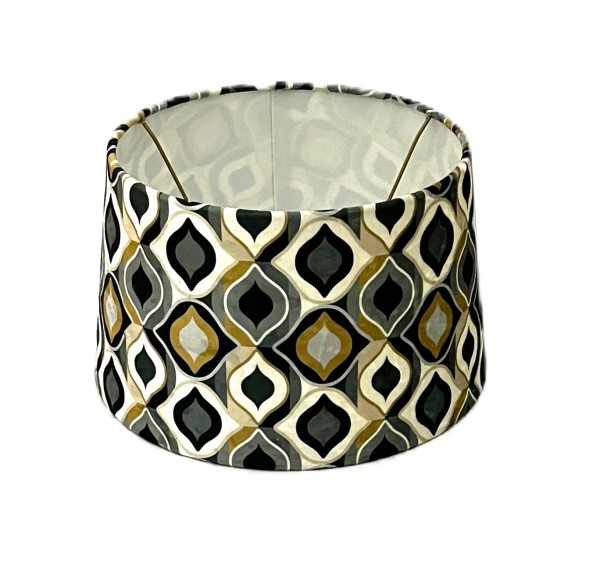 Stehlampenschirm Samt Retro Design Gold Grün Grau 30 x 18 cm