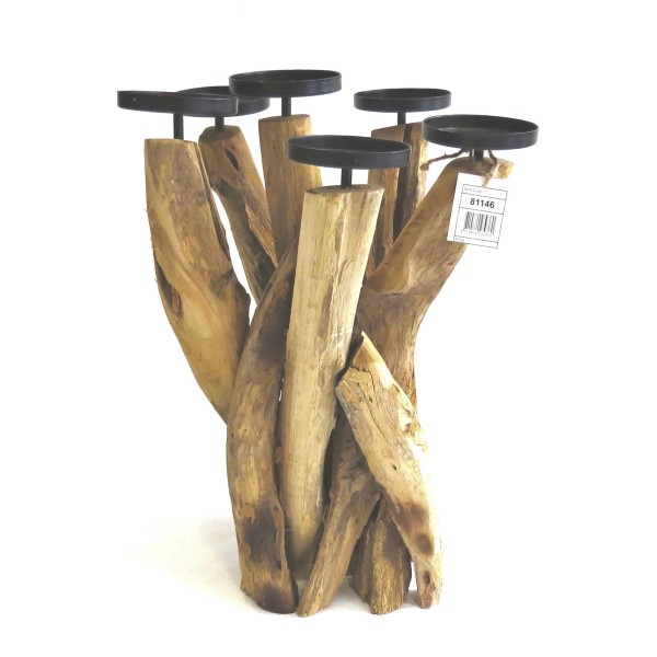 Kerzenständer Holz 6 armig 40 cm
